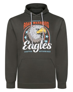 Bigdude Road Warriors Print Hoodie Charcoal Tall