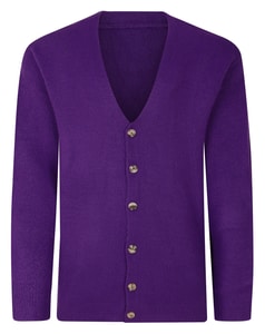 Bigdude Supersoft Ribbed V-Neck Cardigan Purple