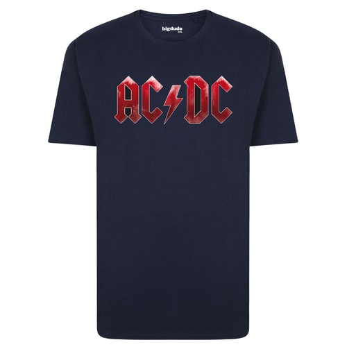 Bigdude Official AC/DC Print T-Shirt Navy