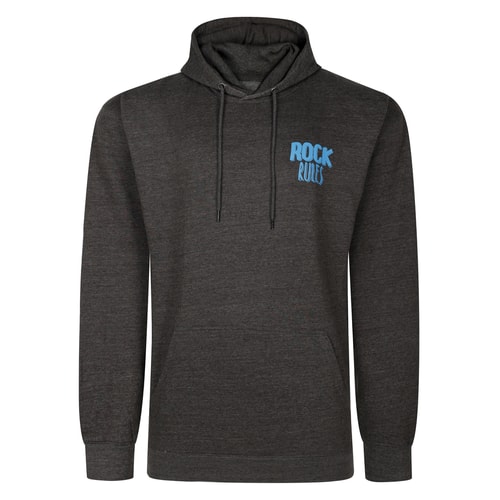 Bigdude Rock Rules Back Print Hoody Charcoal