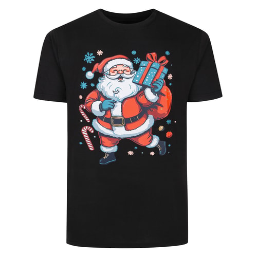 Bigdude Santa Christmas T-Shirt Black