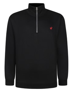 Bigdude 1/4 Zip Neck Sweatshirt Black Tall