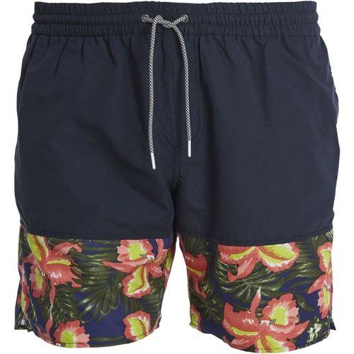 Replika Floral Print Swim Shorts Navy