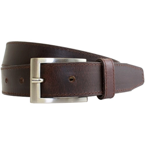 Sophos Full Grain Leather Block Edge Belt Brown