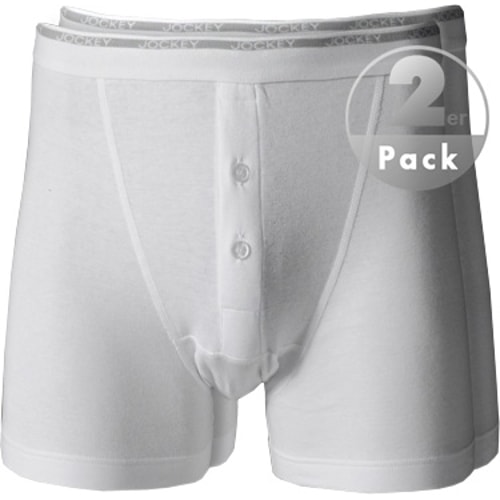 Jockey 2 Pack Boxer Trunk White