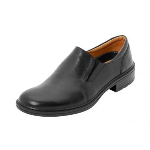 DB Shoes Keane Wide Fit Slip-on Black Leather Shoe