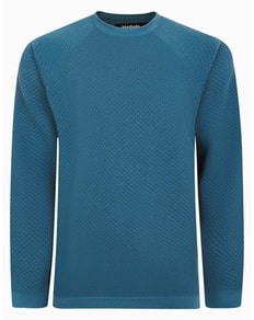 Bigdude Textured Jumper Petrol Tall