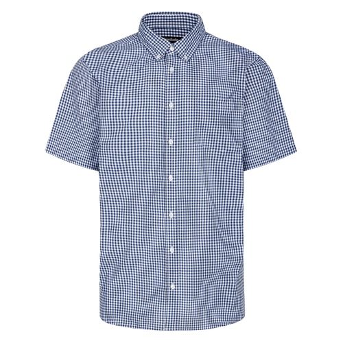Bigdude Short Sleeve Gingham Check Shirt Navy