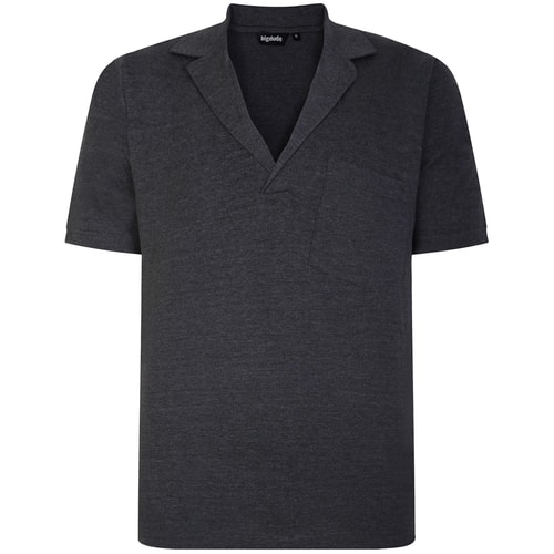 Bigdude Revere Collar Polo Shirt Charcoal