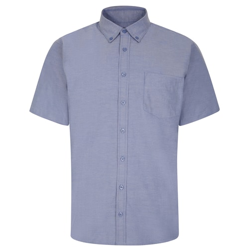 Bigdude Button Down Oxford Short Sleeve Shirt Royal Blue
