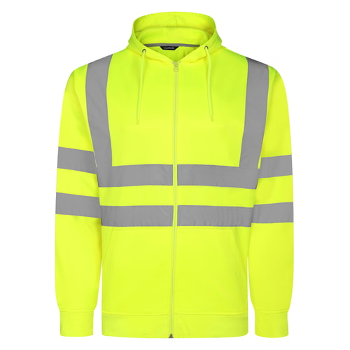 Bigdude Hi-Vis Zip Up Hoodie HV Yellow
