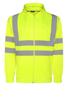 Bigdude Hi-Vis Zip Up Hoodie HV Yellow