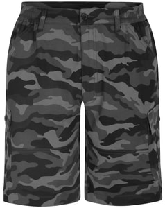 Bigdude Elasticated Waist Cargo Camo Shorts Charcoal