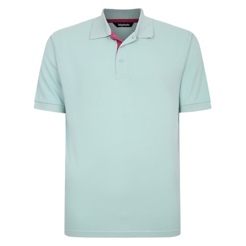 Bigdude Contrast Placket Polo Shirt Turquoise Tall