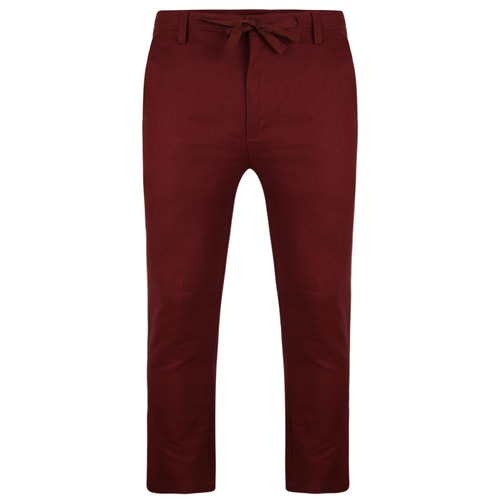Bigdude Linen Trousers Burgundy