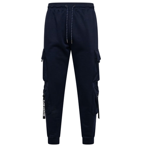 KAM Raw Denim Cargo Jog Pants Navy
