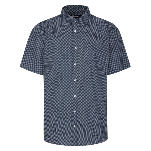 Bigdude Pyramid Print Short Sleeve Shirt Navy