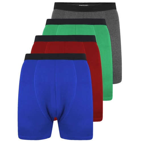 Bigdude 4 Pack Jersey Knitted Boxer Shorts Assorted