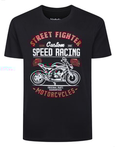 Bigdude Speed Racing Print T-Shirt Black