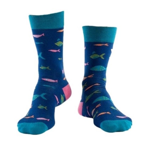 Doris & Dude Fish Print Socks Navy 
