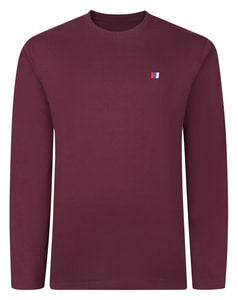 Bigdude Embroidery Long Sleeve T-Shirt Burgundy