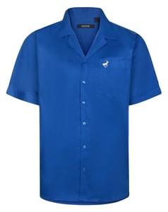 Bigdude Relaxed Collar Short Sleeve Shirt Deep Blue Tall