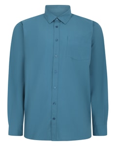 Bigdude Button Down Long Sleeve Poplin Shirt Teal