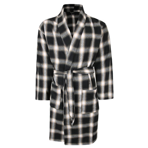Bigdude Soft Flannel Dressing Gown Black