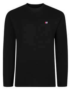 Bigdude Embroidered Long Sleeve T-Shirt Black Tall