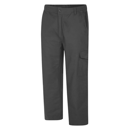 Bigdude Elasticated Waist Cargo Trousers Charcoal