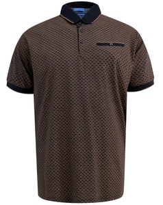 D555 Worksop Jacquard AOP Polo Black  