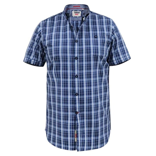 D555 Walcot Check Short Sleeve Shirt Blue/Navy