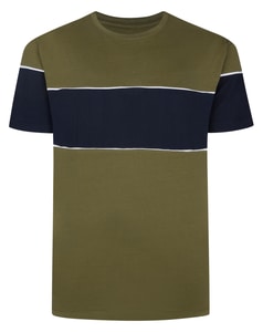 Bigdude Colour Block T-Shirt Khaki/Navy