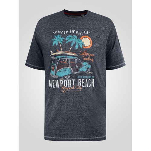 D555 Moyles Newport Beach Woody Car Printed T-Shirt Navy Twist