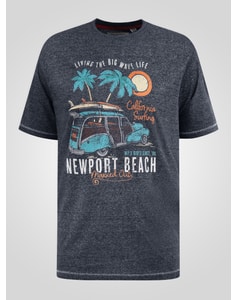 D555 Moyles Newport Beach Woody Car Printed T-Shirt Navy Twist