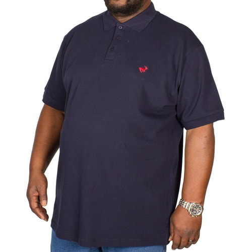 Bigdude Embroidered Polo Shirt Navy Tall