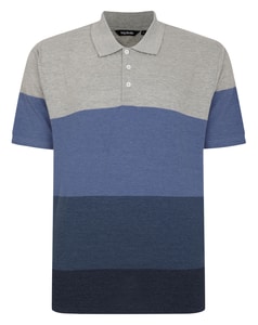 Bigdude Striped Single Jersey Polo Navy