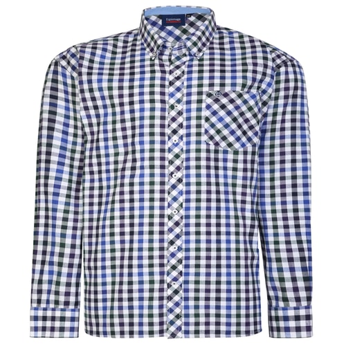 Espionage Long Sleeve Check Shirt Royal/Purple/Bottle