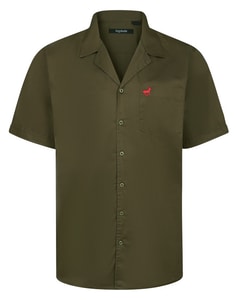 Bigdude Relaxed Collar Short Sleeve Shirt Sage Green