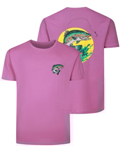 Bigdude Wild Catch Back Print T-Shirt Dusted Grape