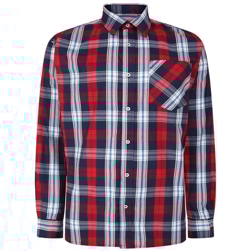 Bigdude Long Sleeve Check Shirt Red Tall