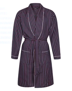Bigdude Light Weight Dressing Gown With Piping Navy