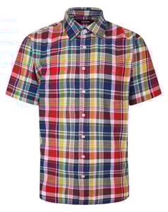 Bigdude Checked Short Sleeve Shirt Multi Tall