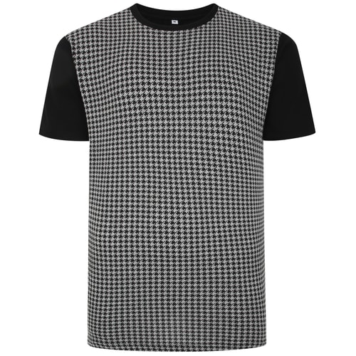 Bigdude Hounds Tooth Smart T-Shirt Black