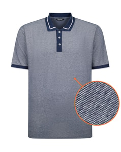 Bigdude Two Tone Tipped Polo Midnight Blue Tall