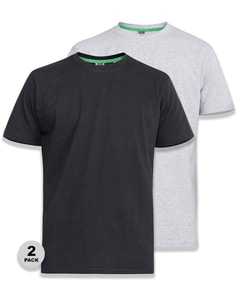 D555 Fenton Grey and Black Multipack T-Shirts