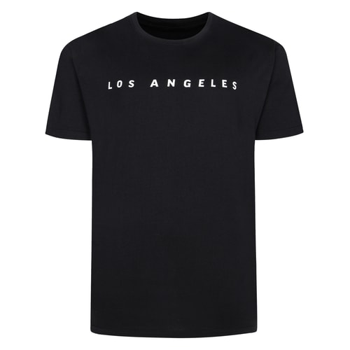 Bigdude LA Print T-Shirt Black/White Tall