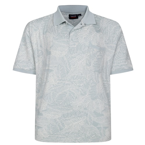Espionage Leaf Print Polo Shirt Light Green