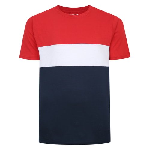 Bigdude Striped Cut & Sew T-Shirt Red