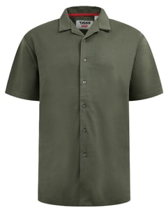 D555 Connor 1 Cuban Collar Resort Short Sleeve Stretch Shirt Khaki
